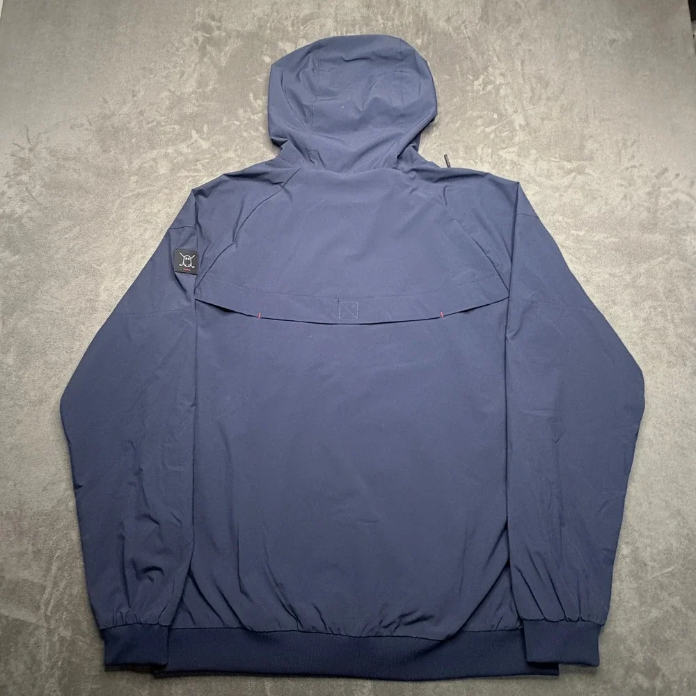 Ghost Golf Windbreaker Jacket Mens Large Blue Hooded Full Zip Performance Active